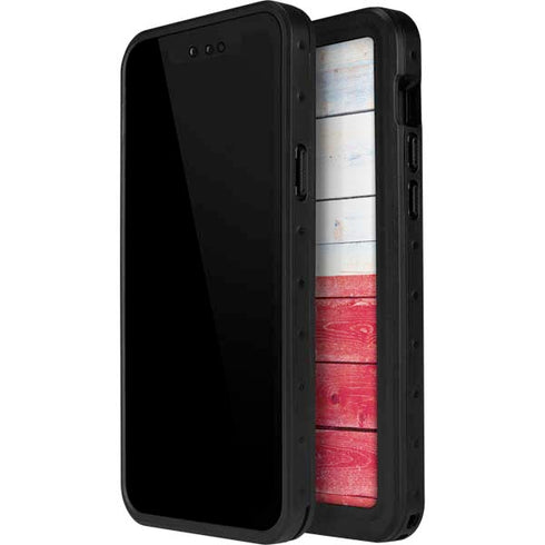 Texas Flag Light Wood iPhone 15 Pro Waterproof Case